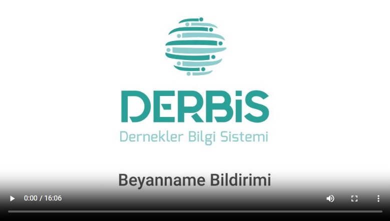 DERBİS V.2.0 Beyanname Bildirimi